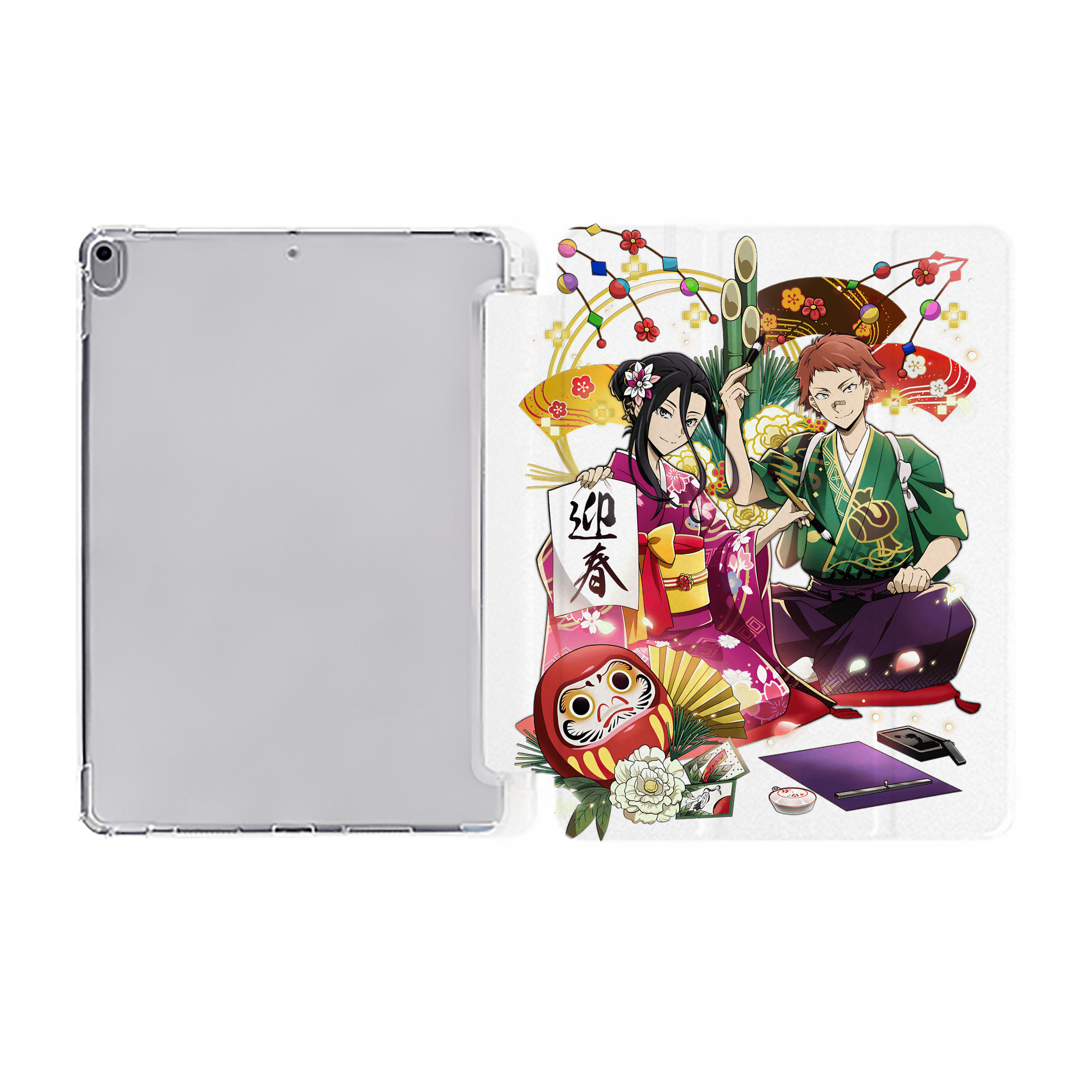 （画像用） 文豪ストレイドッグス Bungo Stray Dogs IPad ケース ペン収納付き 三つ折りスタンド PUレザー×シリコン 対応機種9.5/10.5/10.9インチ